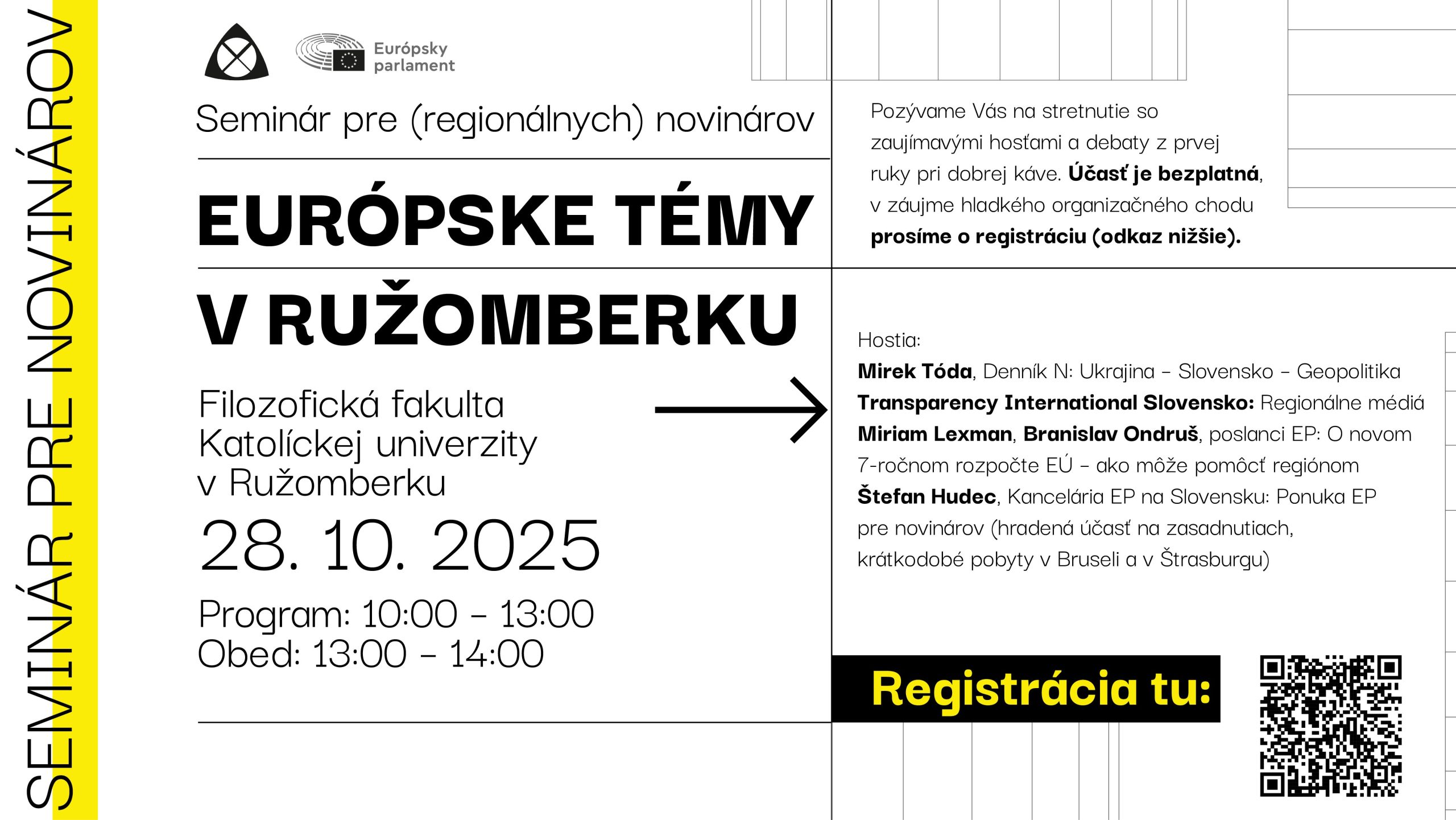 Seminár pre budúcich novinárov otvára európske témy bez filtrov